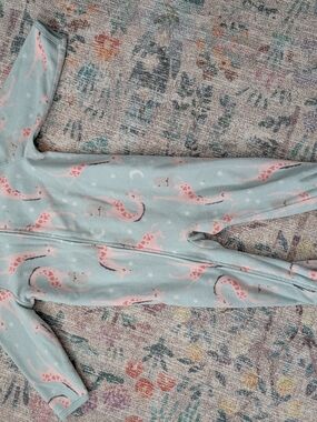 Carter's Child of Mine Mint Footless One-Piece with Pink Giraffes - Size 18m